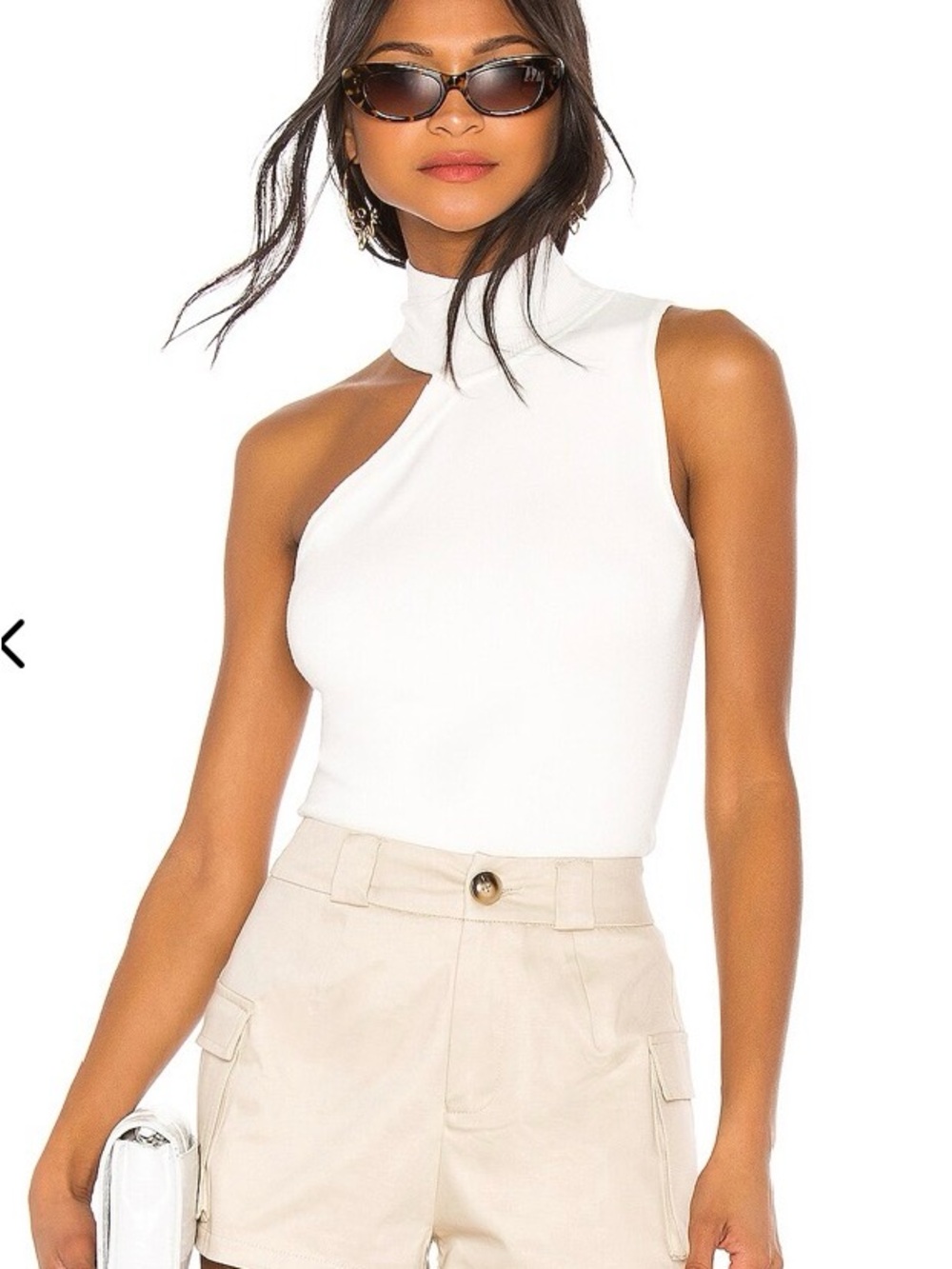 NWOT Superdown Luz Knit One-Shoulder Top